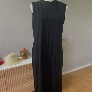 Cotton Black Sleeveless Dress